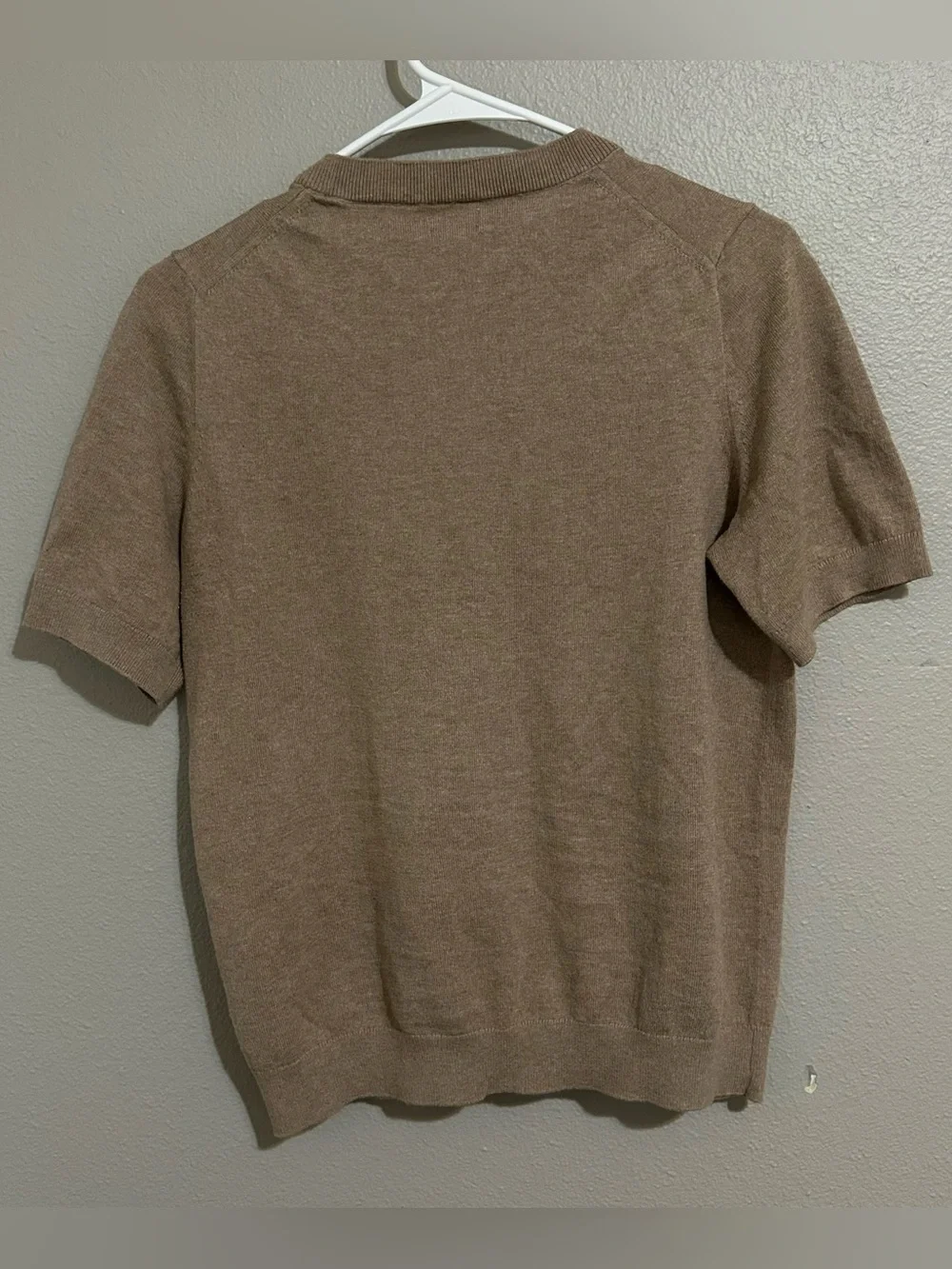 J. Crew Neutral 100% Cotton Knit Short Sleeve Crewneck Sweater Womens Size Small